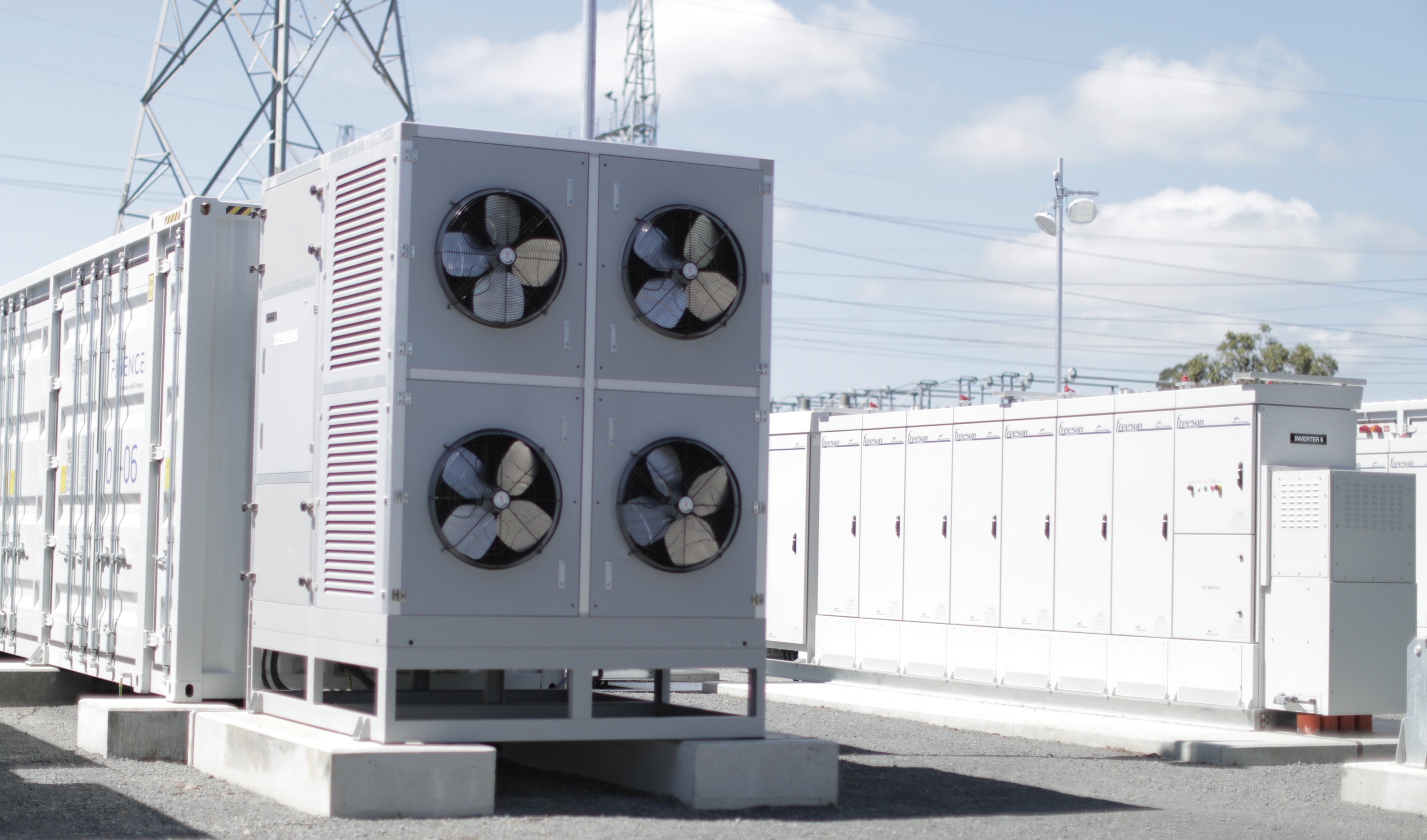 Large white battery storage systems